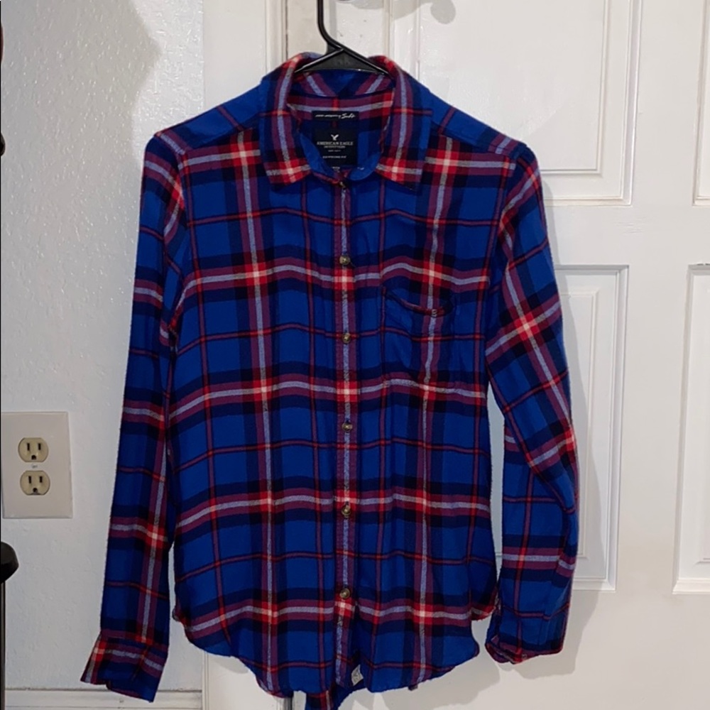 Blue and red flannel